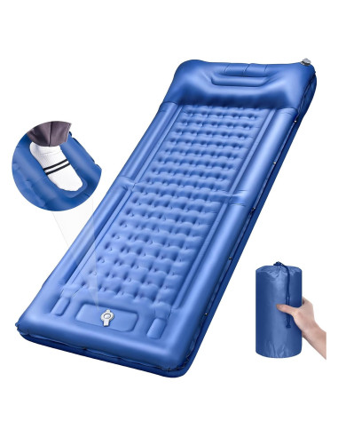 Colchoneta Inflable LILTSDRAE 5" con Almohada y Bomba - Azul