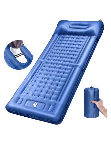 Colchoneta Inflable LILTSDRAE 5" con Almohada y Bomba - Azul