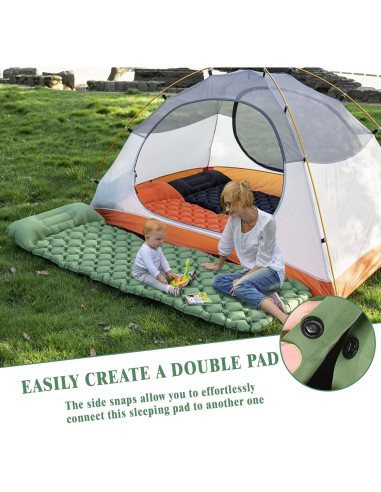 Colchón Inflable MEI&CO Individual Verde con Almohada y Bomba