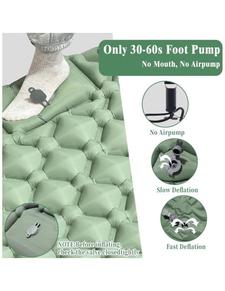 Colchón Inflable MEI&CO Individual Verde con Almohada y Bomba