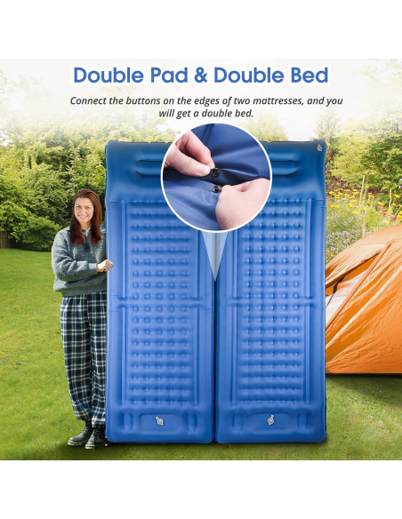 Colchoneta Inflable LILTSDRAE 5" con Almohada y Bomba - Azul