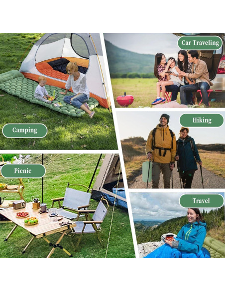 Colchón Inflable MEI&CO Individual Verde con Almohada y Bomba