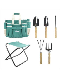 Kit de Jardinería Mobitel con Taburete y 5 Herramientas 2