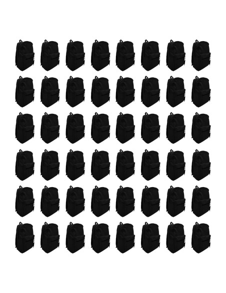 Paquete de 48 mochilas negras de 17 pulgadas con cremallera