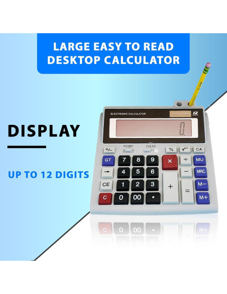 Calculadora de Escritorio Lily's Home 12 Dígitos Pantalla 12,7 cm