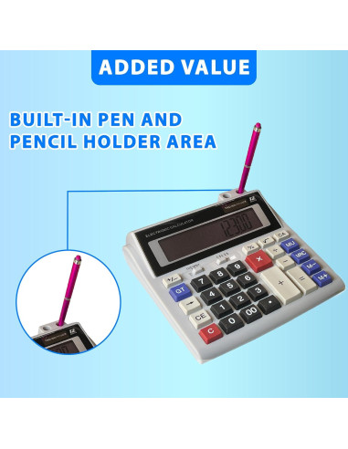 Calculadora de Escritorio Lily's Home 12 Dígitos Pantalla 12,7 cm
