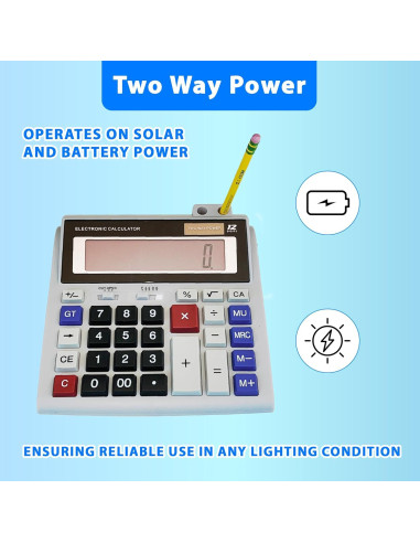 Calculadora de Escritorio Lily's Home 12 Dígitos Pantalla 12,7 cm
