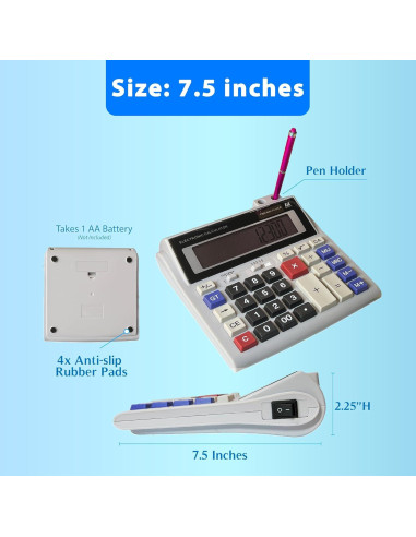 Calculadora de Escritorio Lily's Home 12 Dígitos Pantalla 12,7 cm