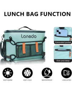 Nevera Aislada Plegable Lanedo Thor 19.7L Impermeable Verde 2