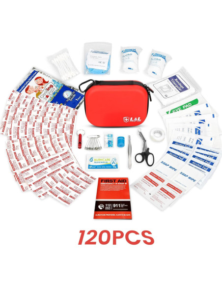 Kit de Primeros Auxilios L&L 120 Piezas Impermeable Rojo