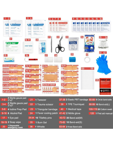 Kit de Primeros Auxilios L&L 120 Piezas Impermeable Rojo