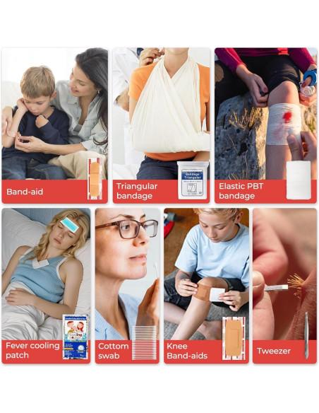 Kit de Primeros Auxilios L&L 120 Piezas Impermeable Rojo