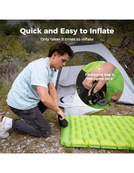 Colchoneta Aislada Inflable ATEPA 6 R-Value 182x62 cm Verde Colchoneta Aislada Inflable ATEPA 6 R-Value 182x62 cm Verde