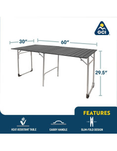 Mesa Plegable GCI Outdoor Slim-Fold XL para 6 Personas 2
