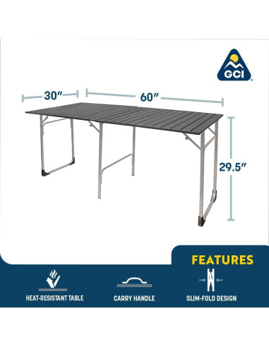 Mesa Plegable GCI Outdoor Slim-Fold XL para 6 Personas