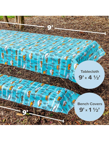 Mantel de Camping Camco 274x137 cm + Fundas para Bancos 274x46 cm