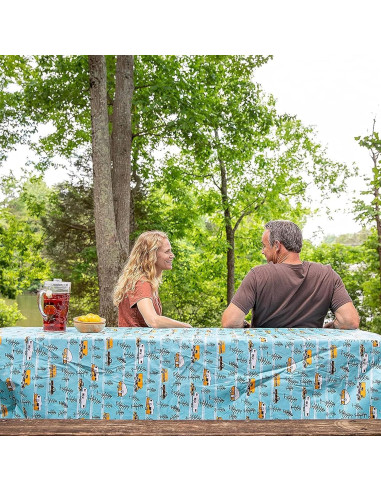 Mantel de Camping Camco 274x137 cm + Fundas para Bancos 274x46 cm