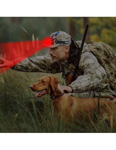 Linterna Frontal LED Roja GaiGaiMall Zoomable 3 Modos Resistente Agua