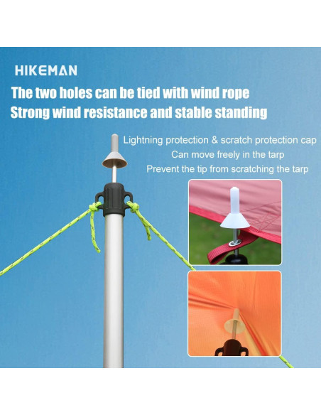 Poste de Camping Ajustable HIKEMAN Aluminio 90-230cm