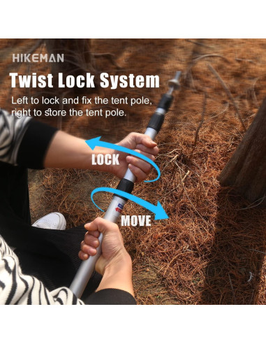 Poste de Camping Ajustable HIKEMAN Aluminio 90-230cm