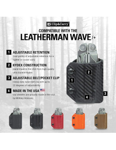 Funda Kydex Clip & Carry para Leatherman Wave - Negra 2