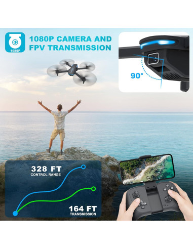 Drone Hiturbo S20 con cámara 1080P y 2 baterías