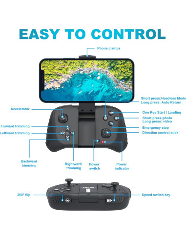 Drone Hiturbo S20 con cámara 1080P y 2 baterías