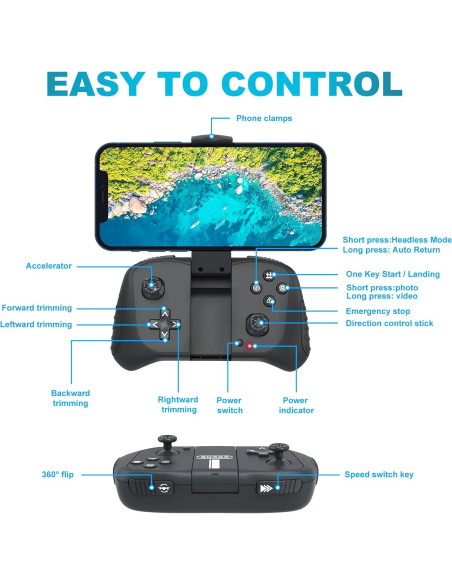 Drone Hiturbo S20 con cámara 1080P y 2 baterías