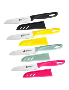Juego de 8 cuchillos de pelar BYkooc con fundas - Acero inoxidable