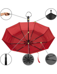 Paraguas de viaje Ergonomad doble toldo a prueba de viento 2