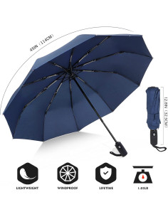 Paraguas ZOMAKE Compacto Automático 32.5cm Ligero Azul Marino 2