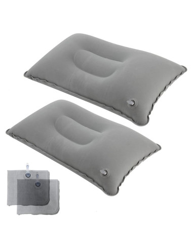 2 Almohadas Inflables de Viaje JAKENHAM Gris A4 Ultraligeras