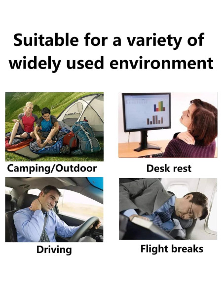 2 Almohadas Inflables de Viaje JAKENHAM Gris A4 Ultraligeras