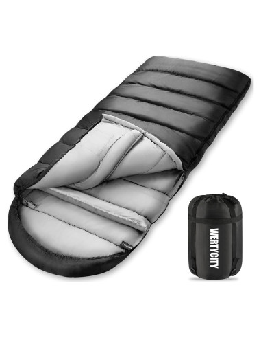 Saco de dormir WERTYCITY XL para clima frío y cálido 1 persona