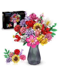 Juego de Construcción PLAXSOON 1464 Piezas Flores Decorativas