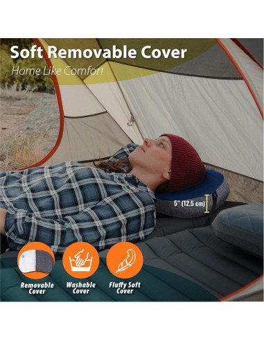 Almohada Inflable TREKOLOGY ALUFT Plus SE Azul - Compacta y Ergonómica