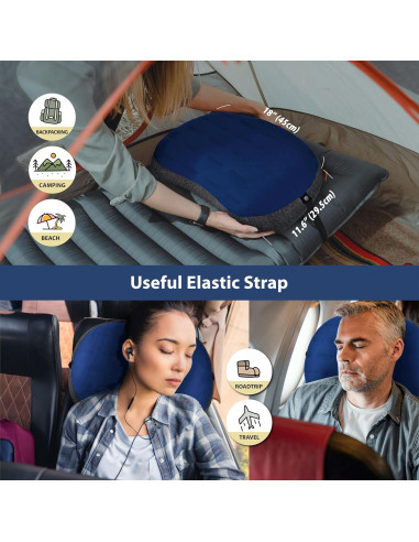 Almohada Inflable TREKOLOGY ALUFT Plus SE Azul - Compacta y Ergonómica