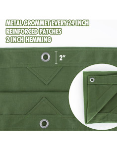 Lona CARTMAN 5x7 Pies (1.52x2.13m) Resistente al Agua Verde Oliva 2