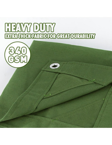 Lona CARTMAN 5x7 Pies (1.52x2.13m) Resistente al Agua Verde Oliva