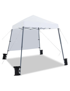 Carpa Plegable Pop Up Yaheetech 2.44x2.44m Blanca con Mochila