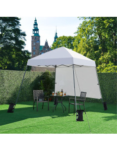 Carpa Plegable Pop Up Yaheetech 2.44x2.44m Blanca con Mochila 2