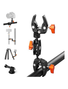 Abrazadera Doble K&F Concept para Cámara y Paraguas 1.5kg