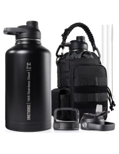 Botella de Agua OneTigris 1,89 L con Pajilla y 3 Tapas