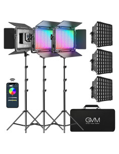 Kit de Iluminación LED RGB GVM 1300D con Softbox 65W