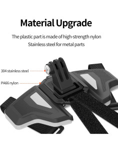 Soporte de Casco para GoPro TELESIN Ajustable 180 Negro 2