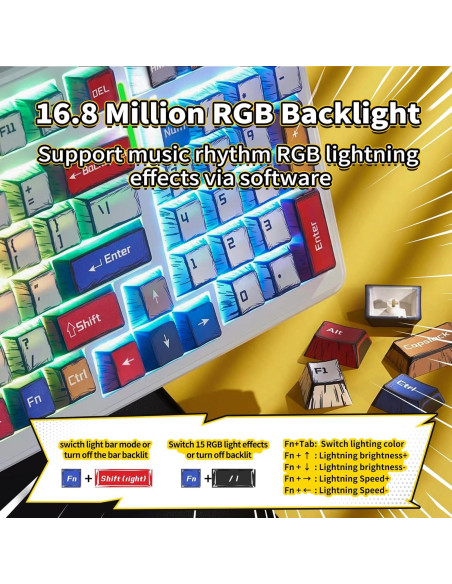 Teclado Mecánico Inalámbrico AULA F99 RGB 99 Teclas