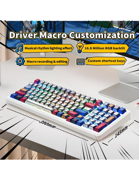 Teclado Mecánico Inalámbrico AULA F99 RGB 99 Teclas