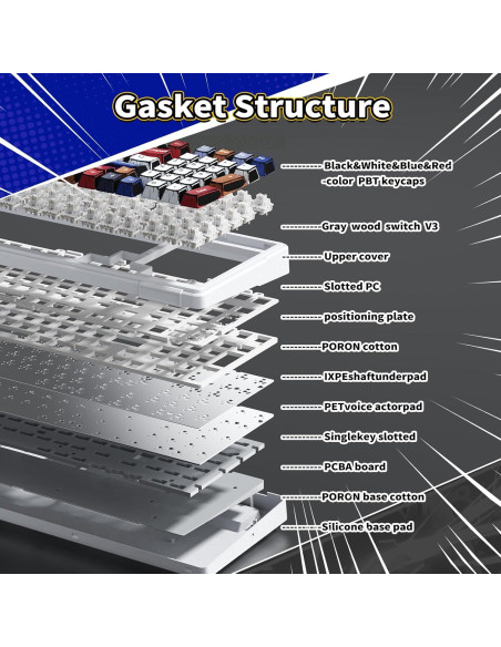 Teclado Mecánico Inalámbrico AULA F99 RGB 99 Teclas