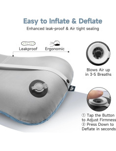 Almohada Inflable de Camping OUTSKIRT YX-CP-Blue Ajustable 2