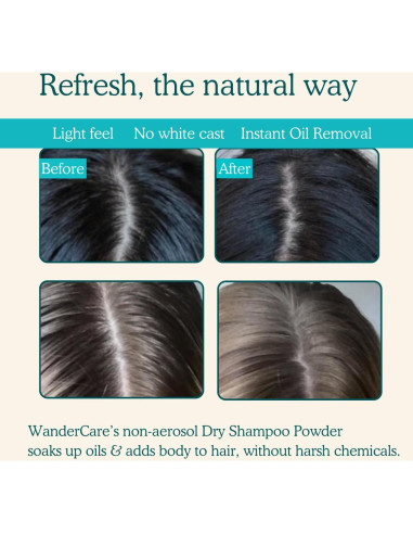 Polvo de Champú Seco WanderCare Natural 56.7g Ecológico